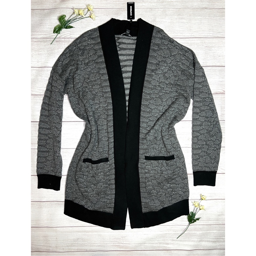 EXPRESS Open Front Knit Long Cardigan
